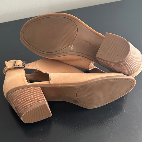 Lucky Brand Beige Peep Toe Heeled Boots - Picture 3 of 5